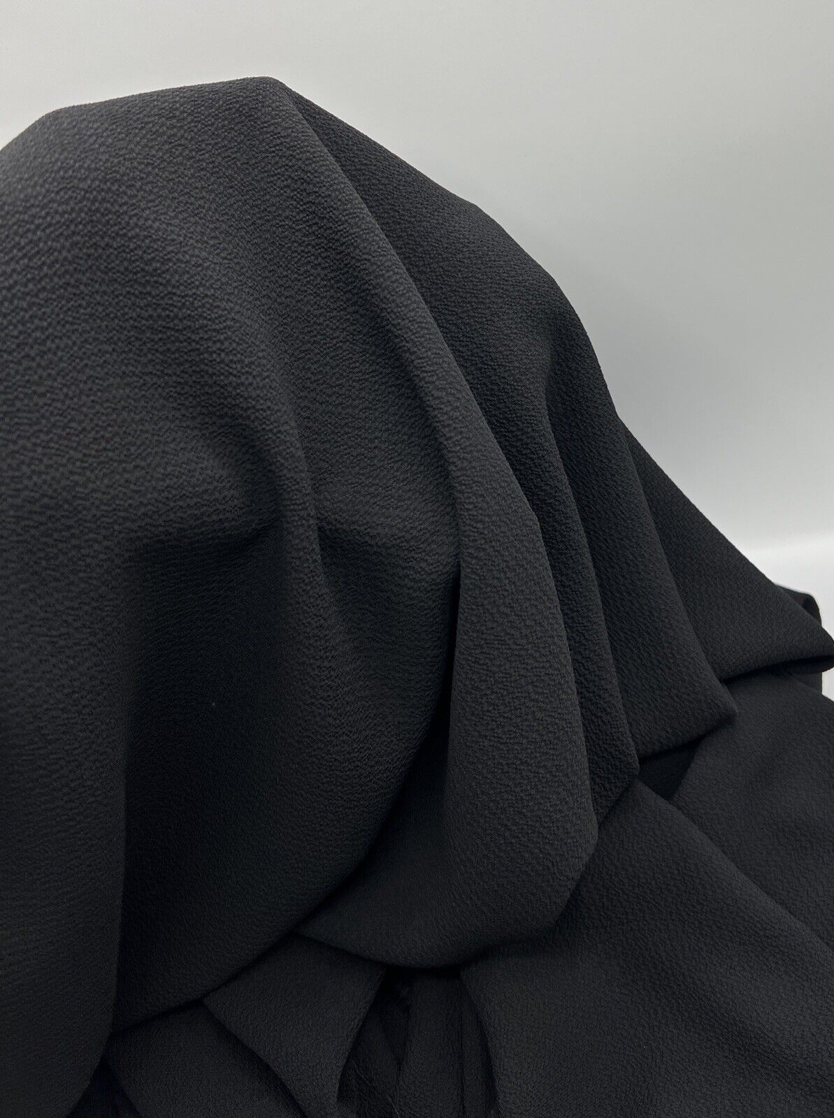 Black Plain Light weight Bubble Crepe Fabric