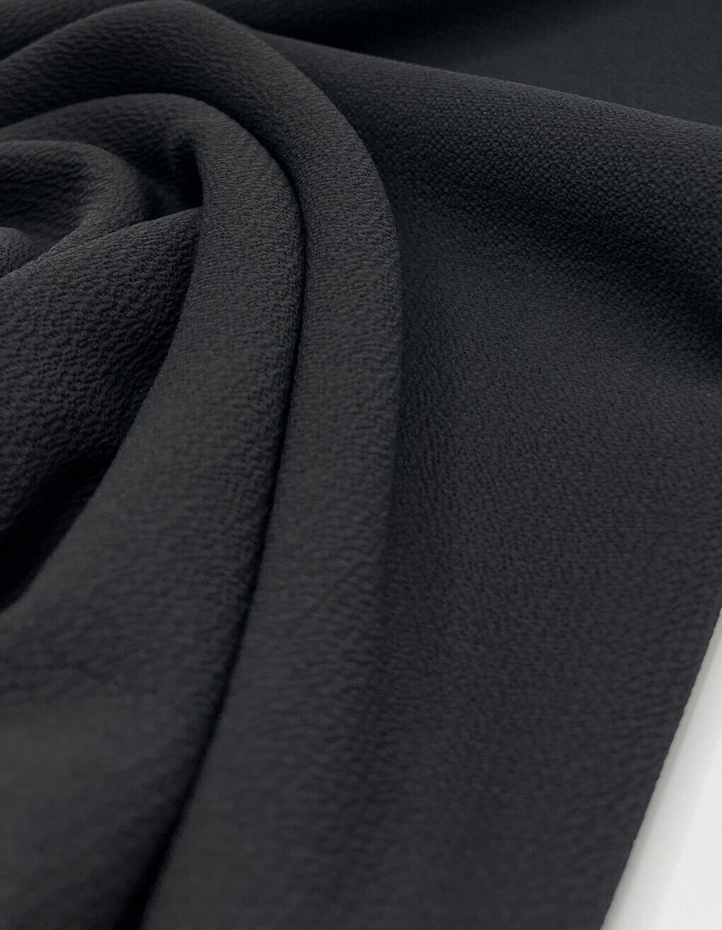 Black Plain Light weight Bubble Crepe Fabric