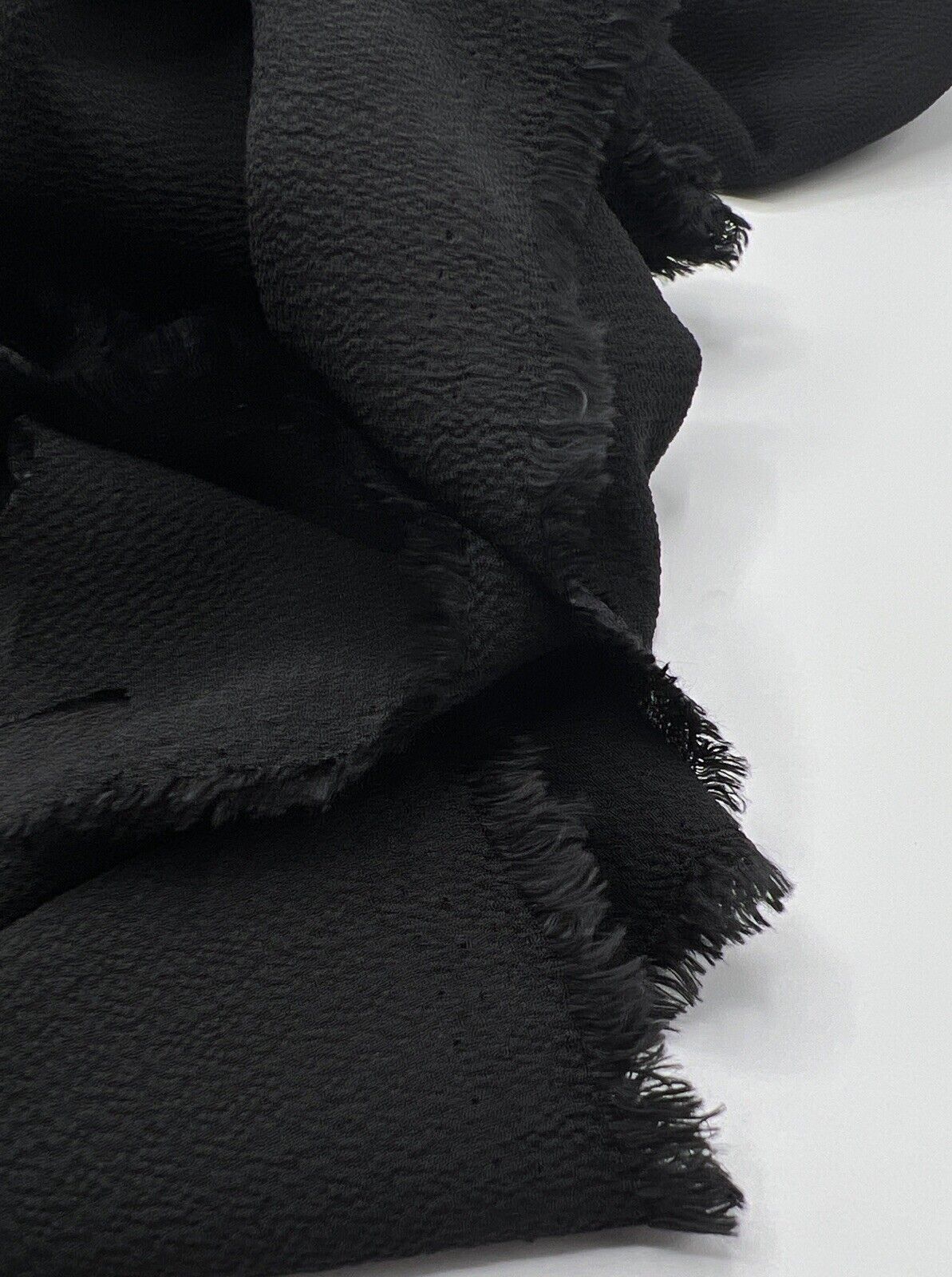 Black Plain Light weight Bubble Crepe Fabric