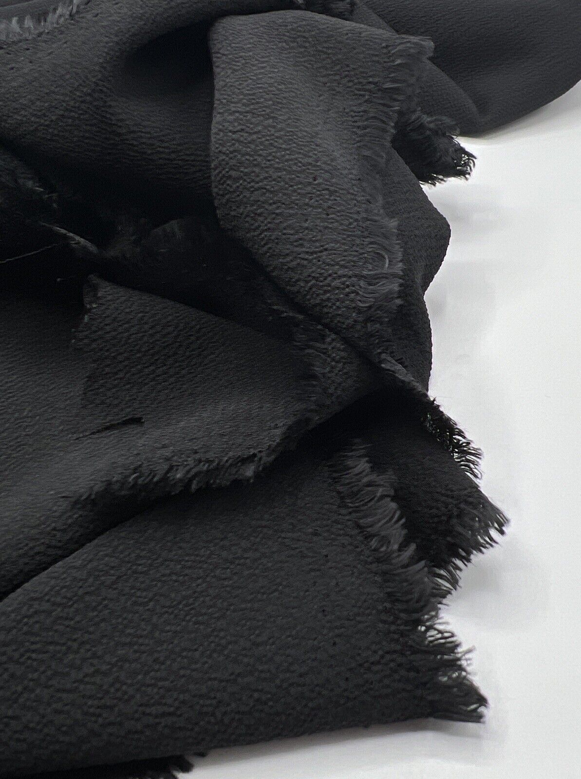 Black Plain Light weight Bubble Crepe Fabric