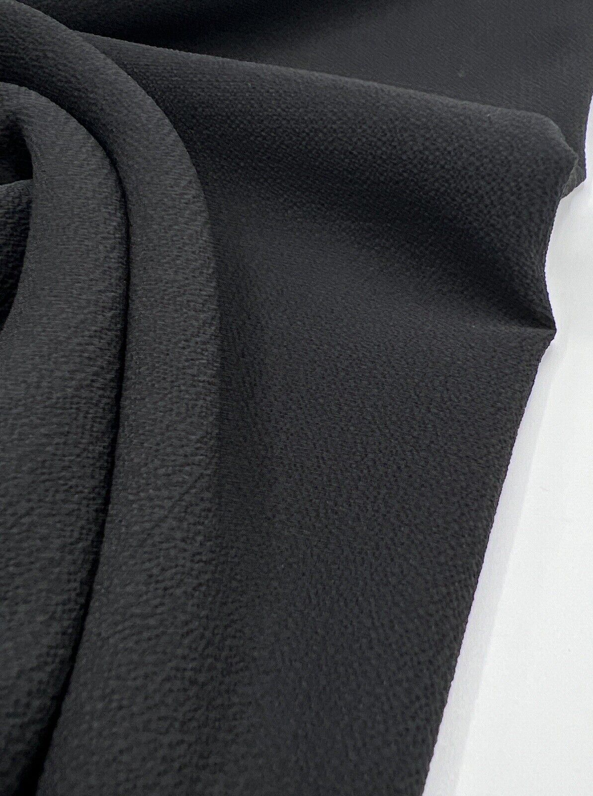 Black Plain Light weight Bubble Crepe Fabric
