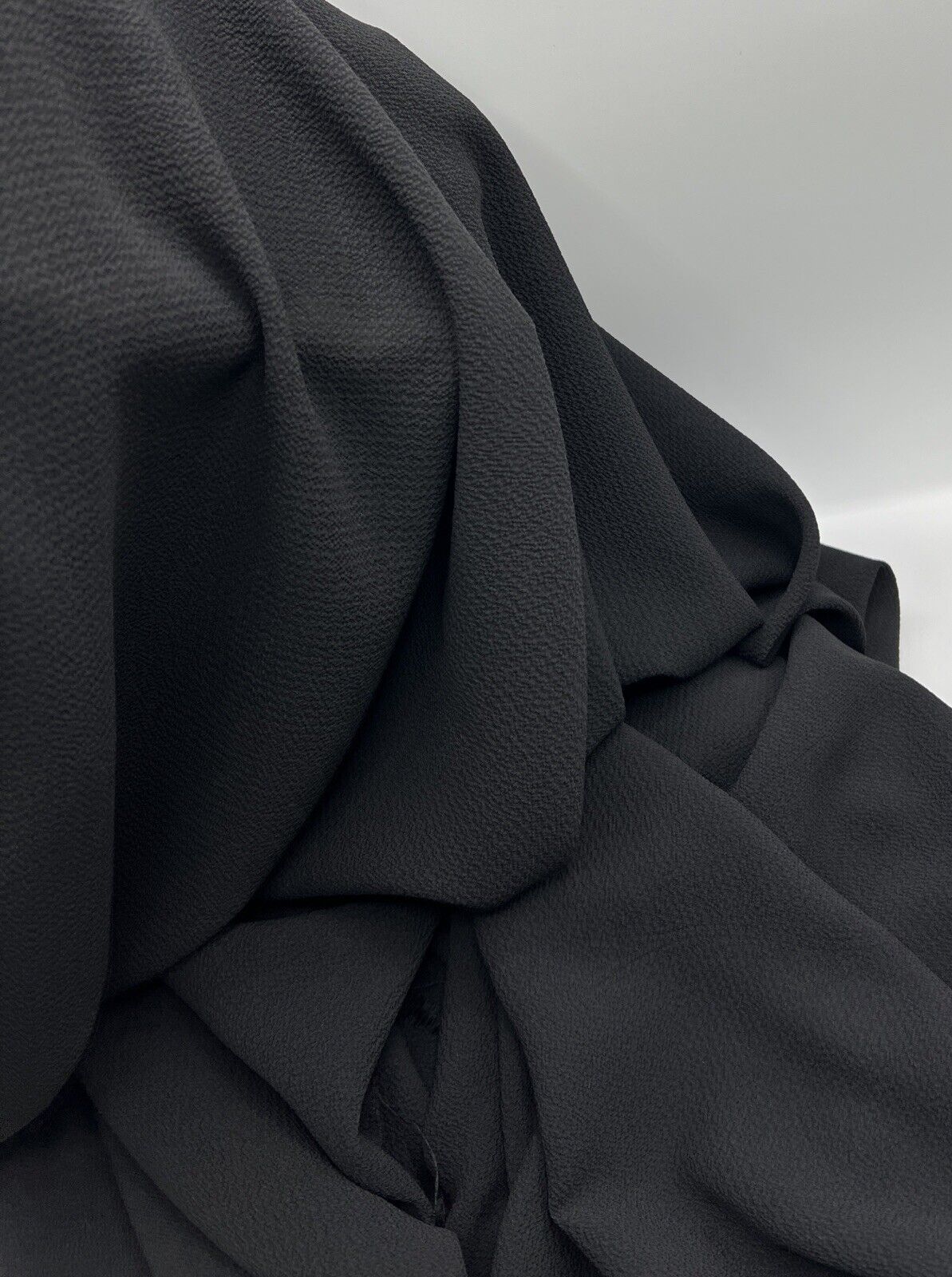 Black Plain Light weight Bubble Crepe Fabric