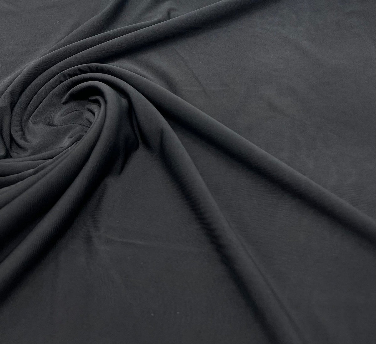 Black Plain Shiny Soft Touch Slinky 4 Way Stretch Fabric