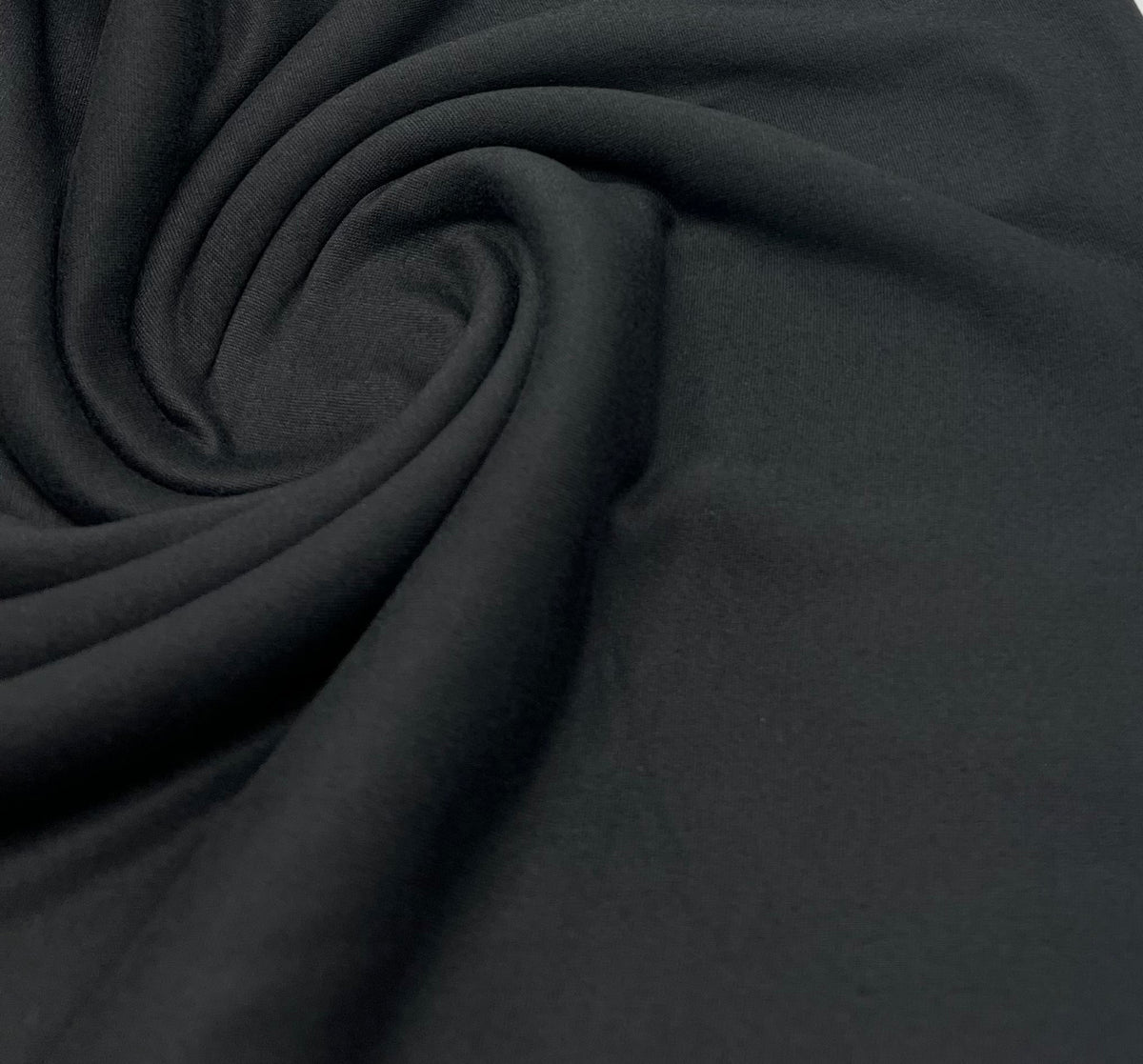 Black Plain Super Soft Bogota 4 Way Stretch Fabric