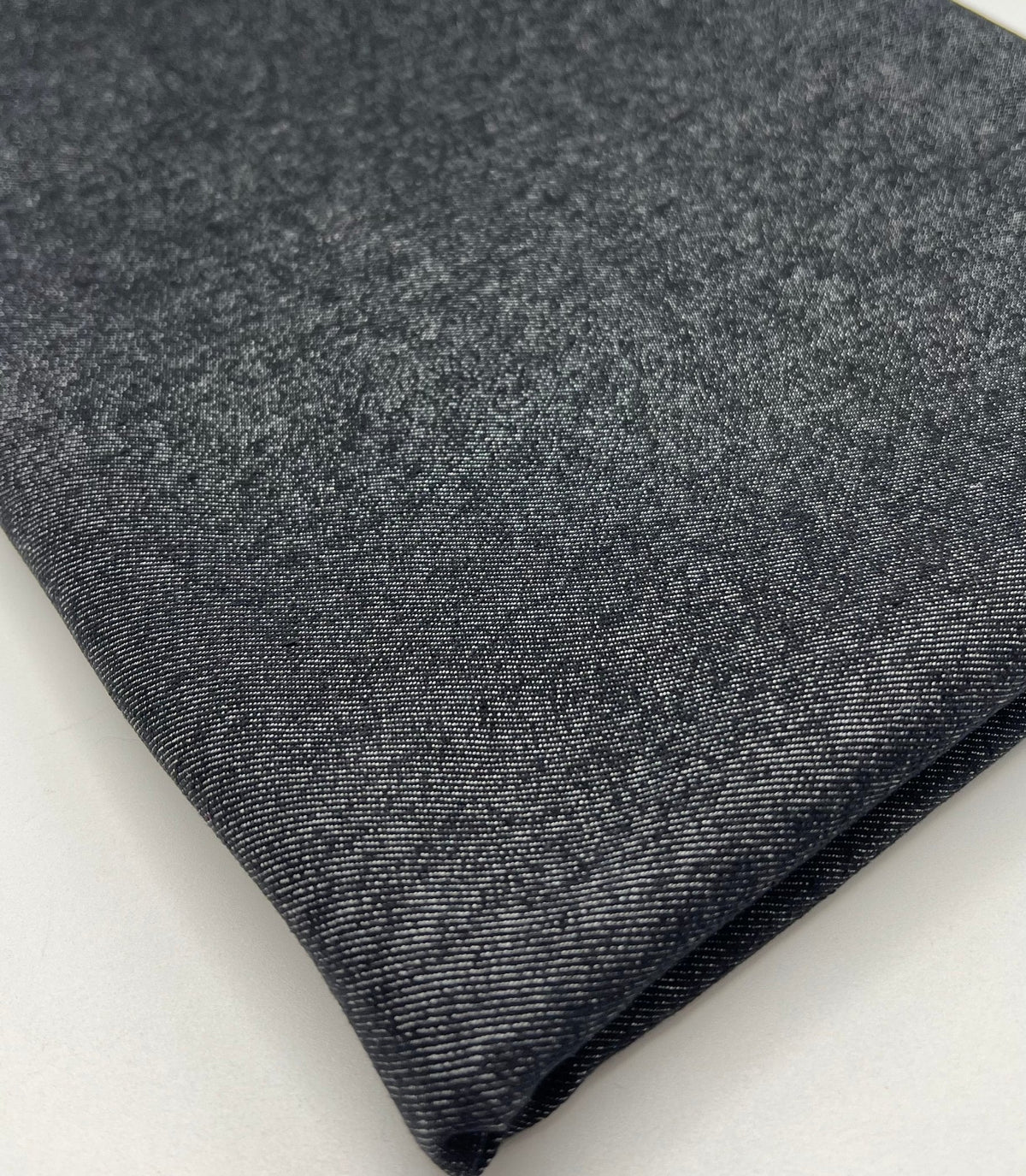 Black Plain Washed Stretch Denim 280GSM