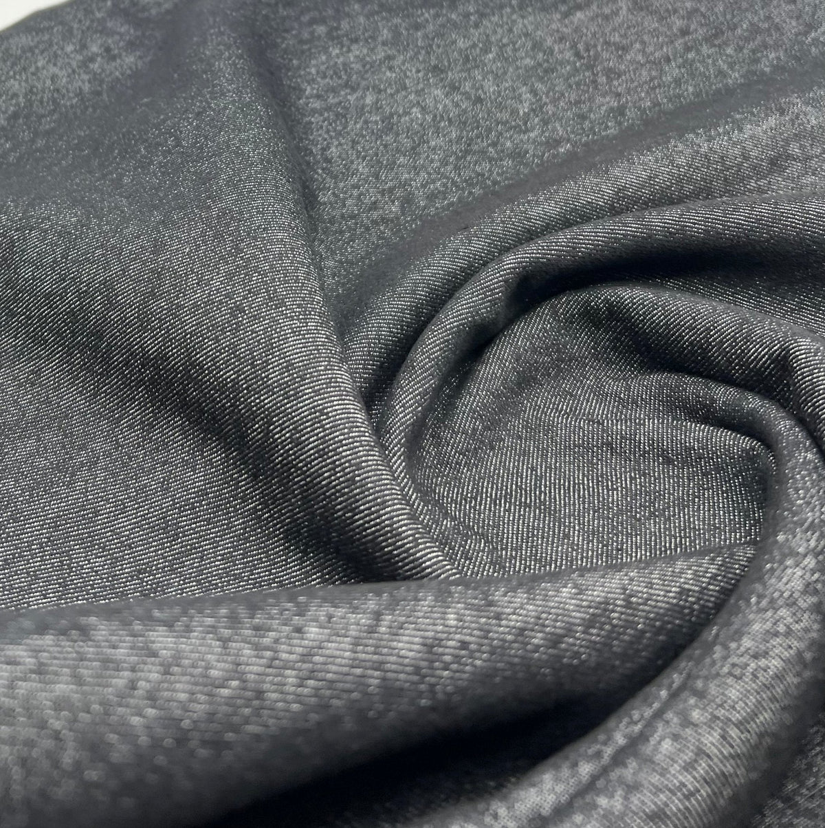 Black Plain Washed Stretch Denim 280GSM
