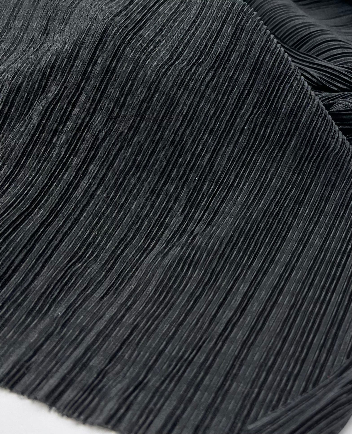 Black Plisse Pleated Stretch Fabric
