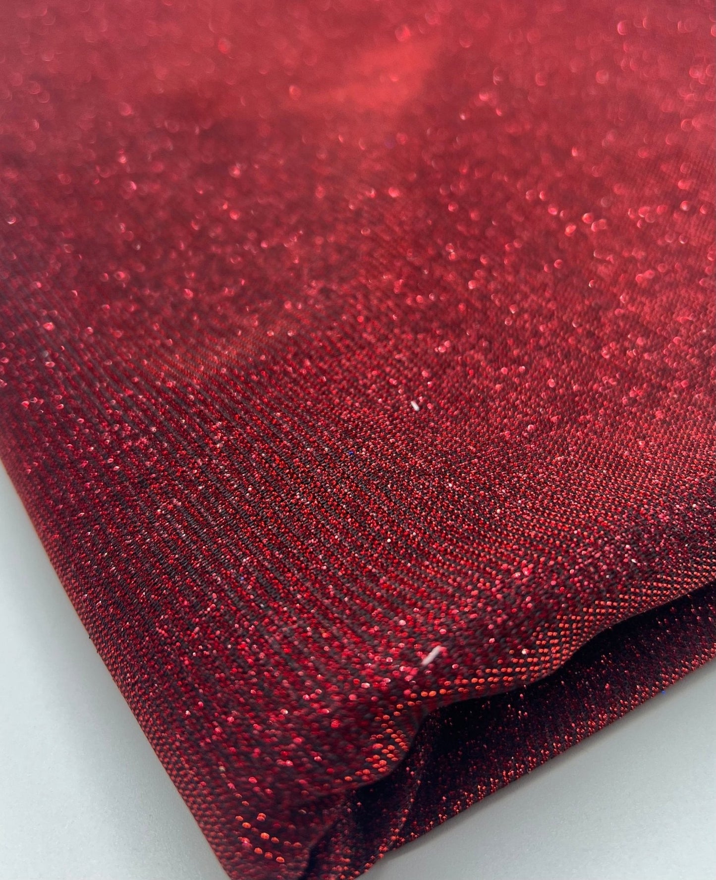 Black Red Glitter Detail Sparkle Metallic Stretch Knit Fabric