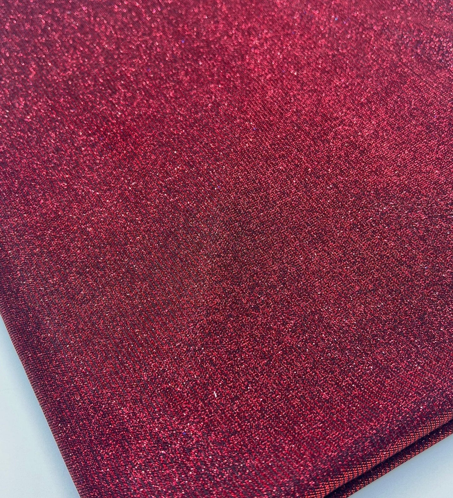 Black Red Glitter Detail Sparkle Metallic Stretch Knit Fabric