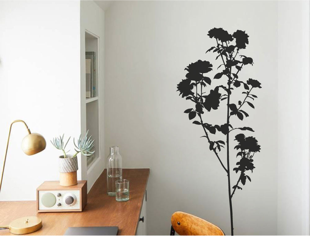 Large Roses Silhouette Wall Sticker Decal