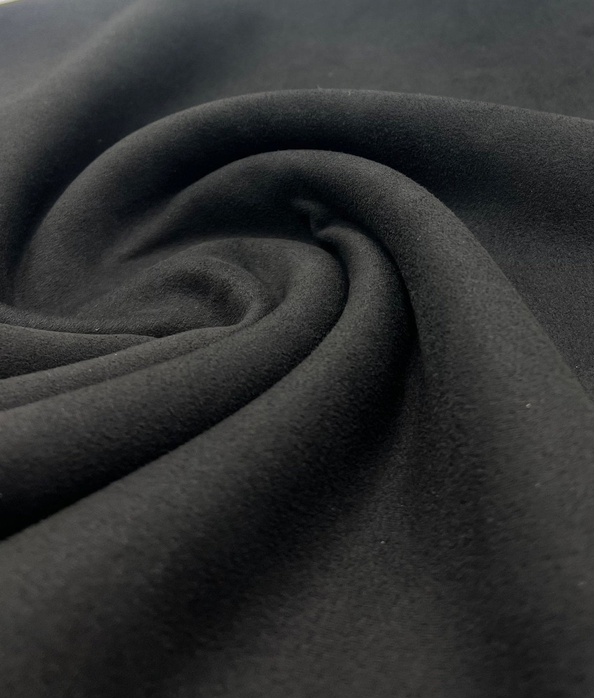 Black Scuba Suede Jersey Fabric 280GSM 2 Way Stretch