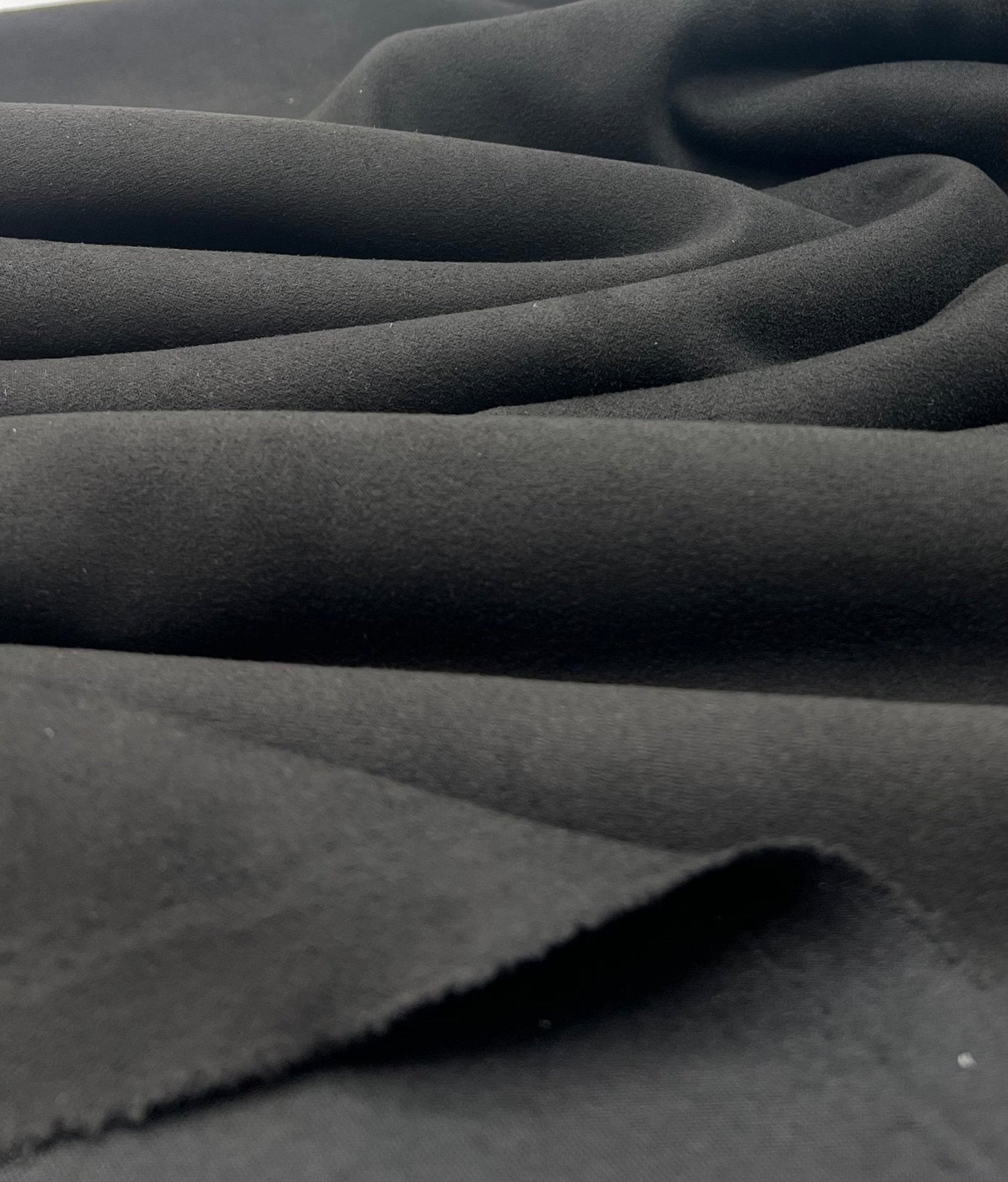 Black Scuba Suede Jersey Fabric 280GSM 2 Way Stretch