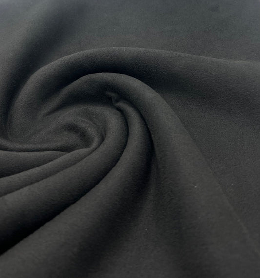 Black Scuba Suede Jersey Fabric 280GSM 2 Way Stretch