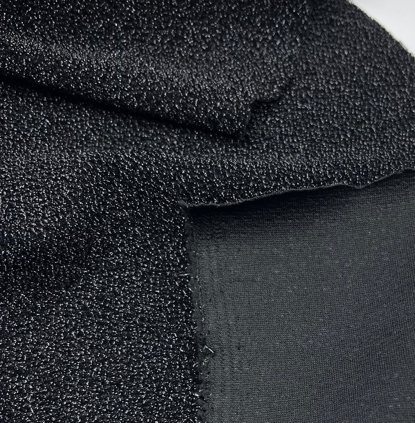 Black Shimmer Lurex Sparkle Metallic Stretch Knit Fabric