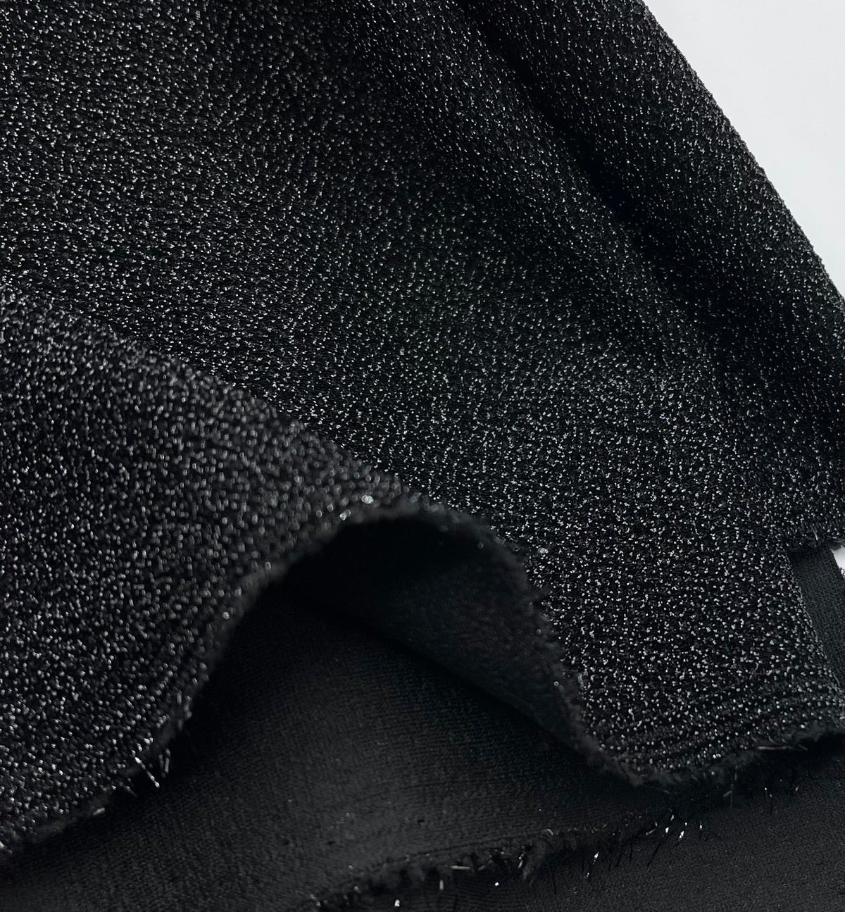 Black Shimmer Lurex Sparkle Metallic Stretch Knit Fabric