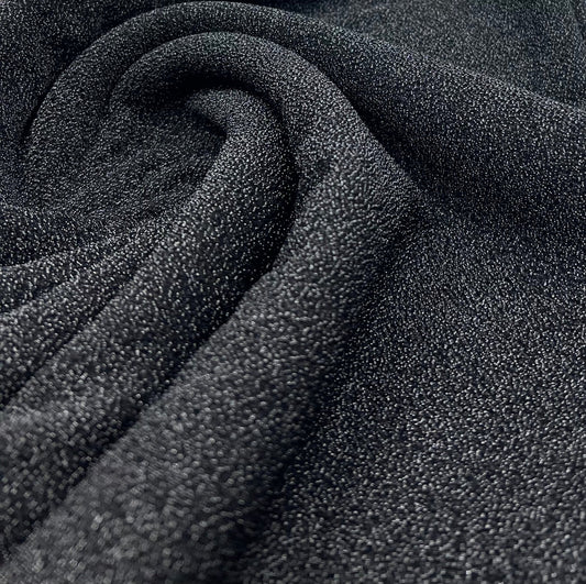 Black Shimmer Lurex Sparkle Metallic Stretch Knit Fabric
