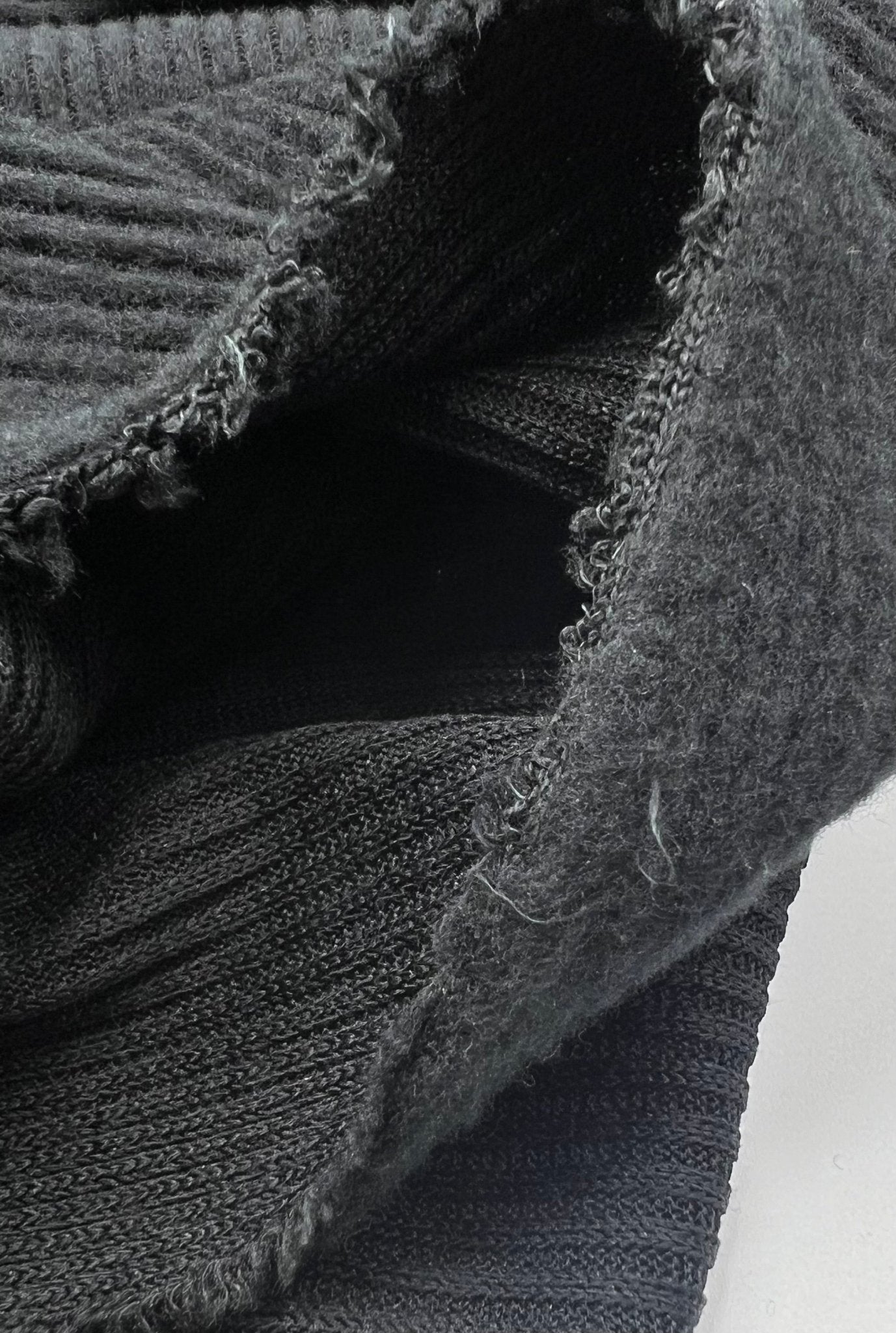 Black Soft Brushed Cosy Wide Rib Stretch Fabric