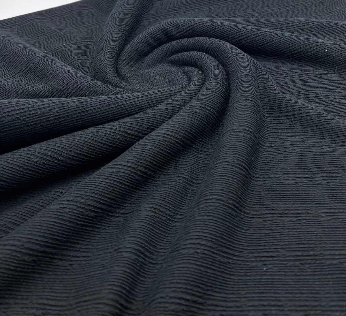 Black Soft Striped Textured Stretch Fabric