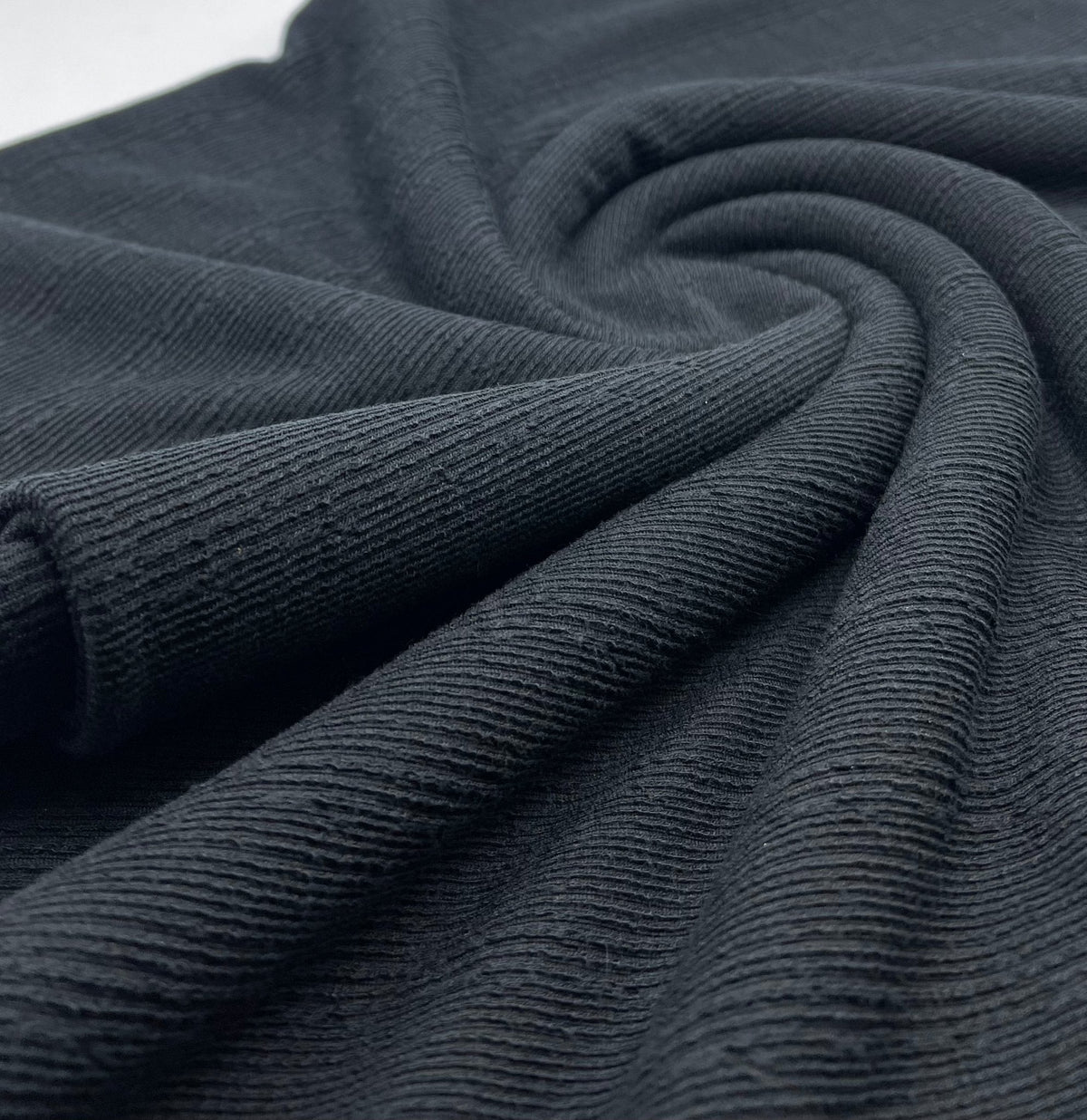 Black Soft Striped Textured Stretch Fabric