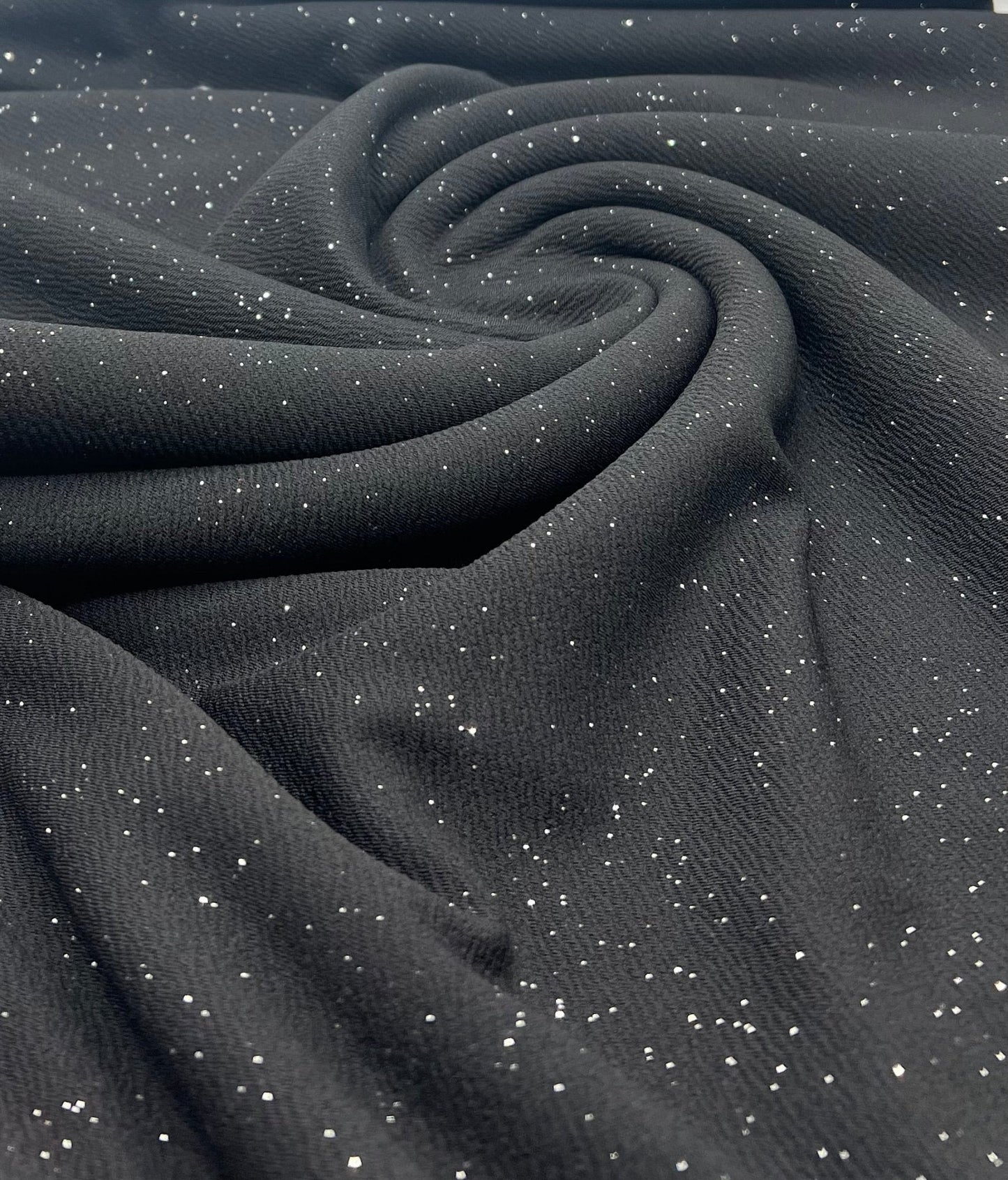 Black Sparkle Liverpool Bullet Stretch Fabric