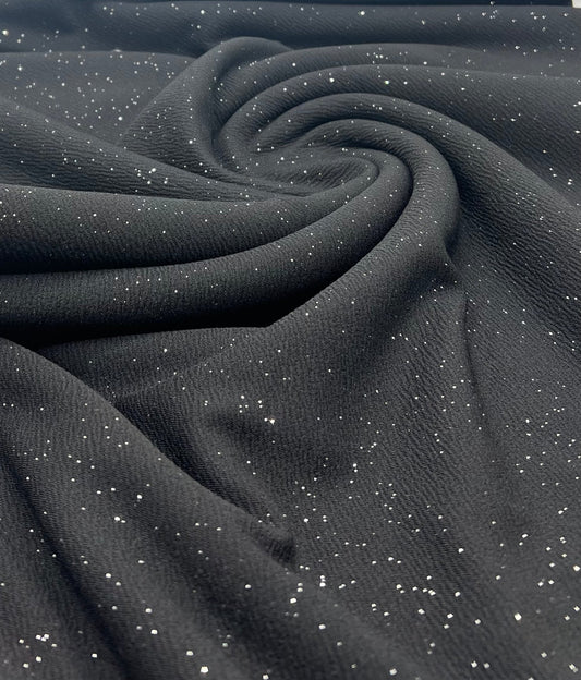 Black Sparkle Liverpool Bullet Stretch Fabric