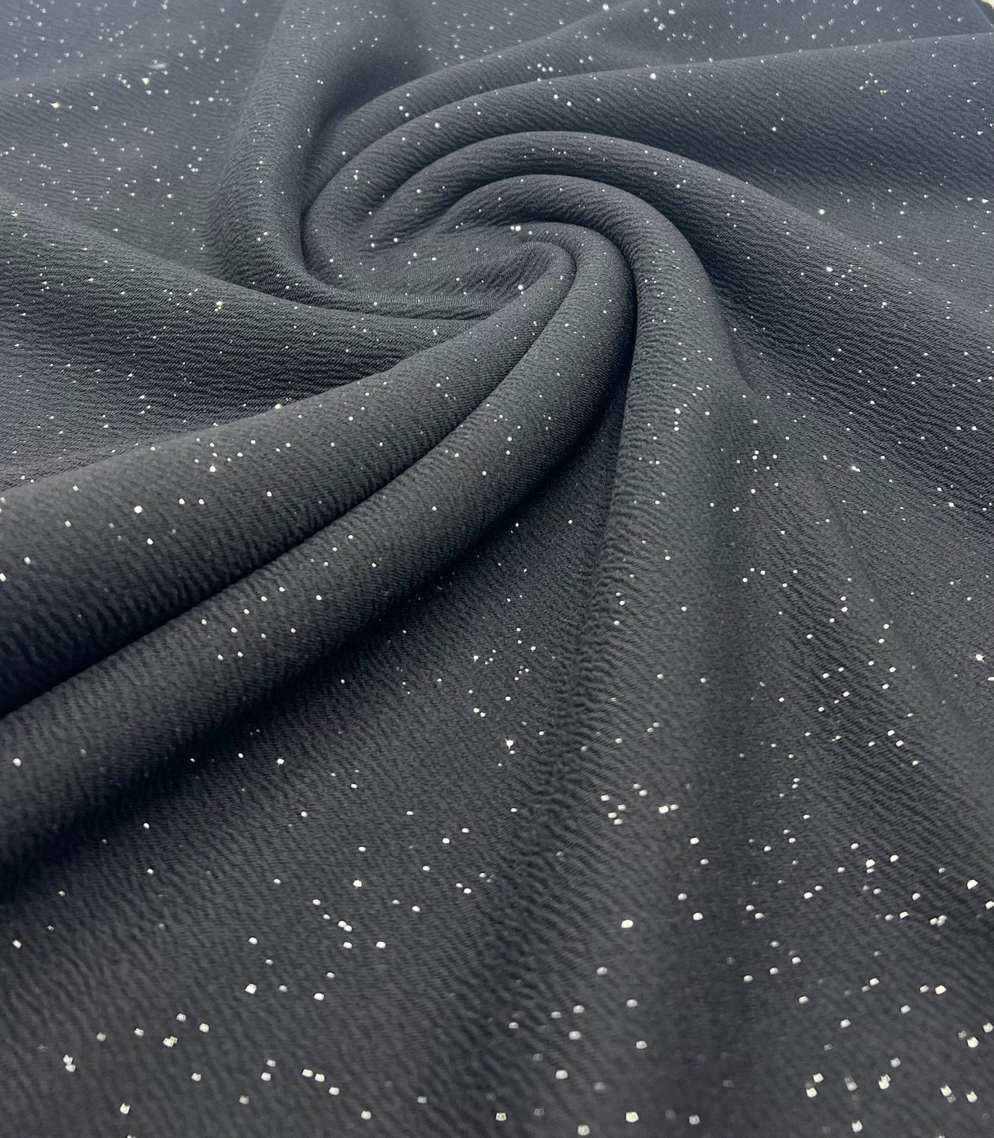 Black Sparkle Liverpool Bullet Stretch Fabric