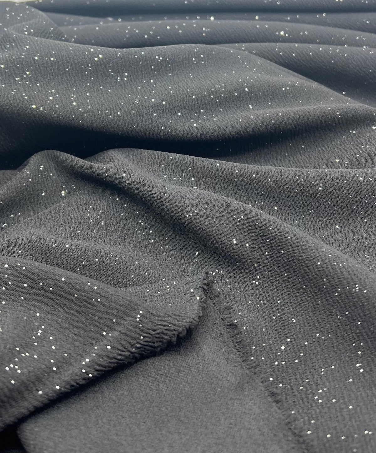 Black Sparkle Liverpool Bullet Stretch Fabric