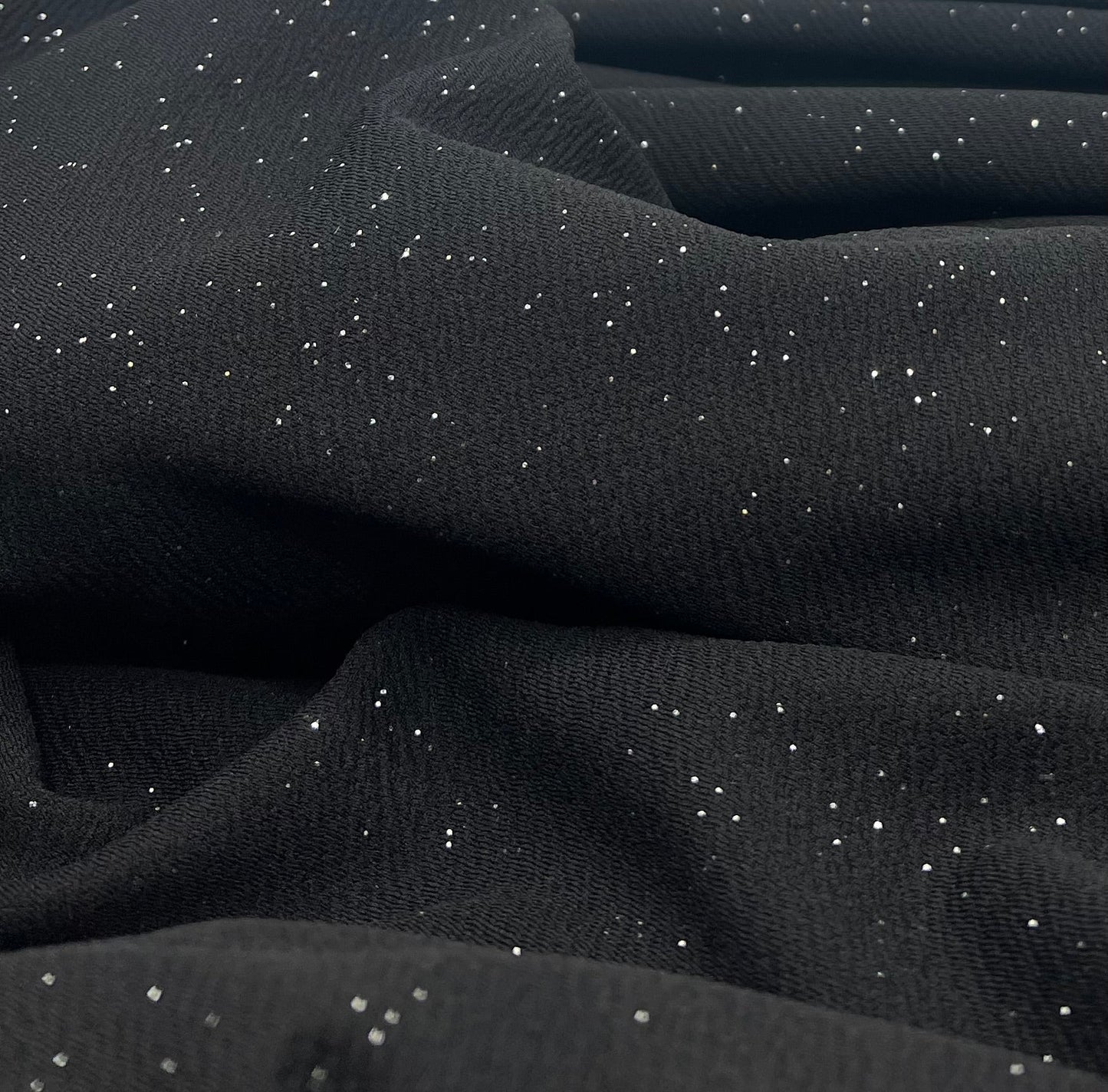 Black Sparkle Liverpool Bullet Stretch Fabric