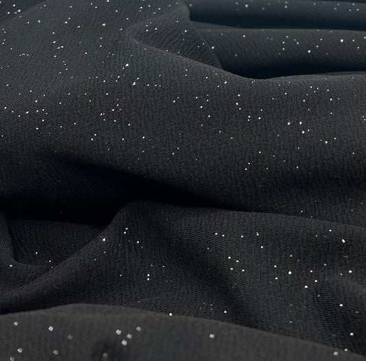 Black Sparkle Liverpool Bullet Stretch Fabric