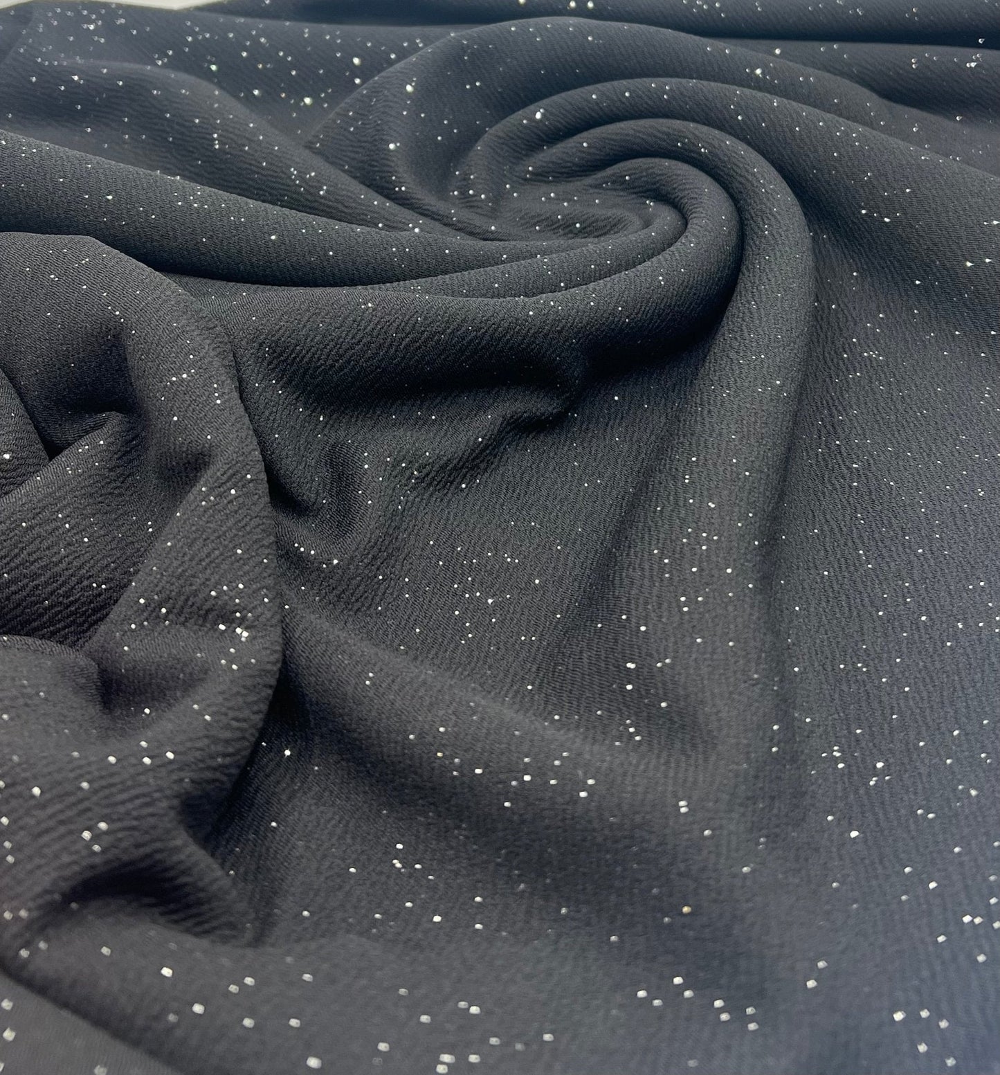 Black Sparkle Liverpool Bullet Stretch Fabric