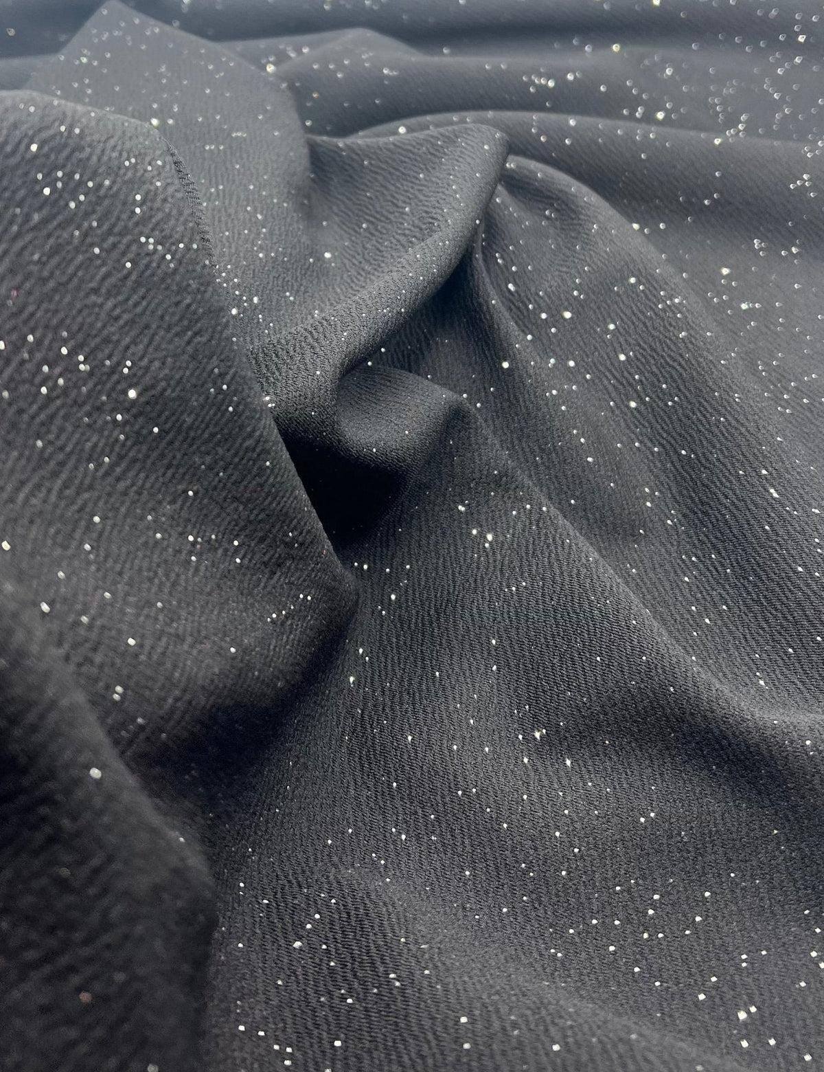 Black Sparkle Liverpool Bullet Stretch Fabric