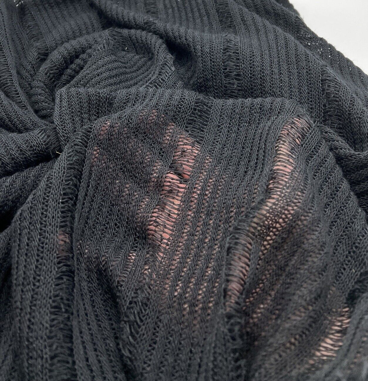 Black Stripe Knitted Stretch Fabric