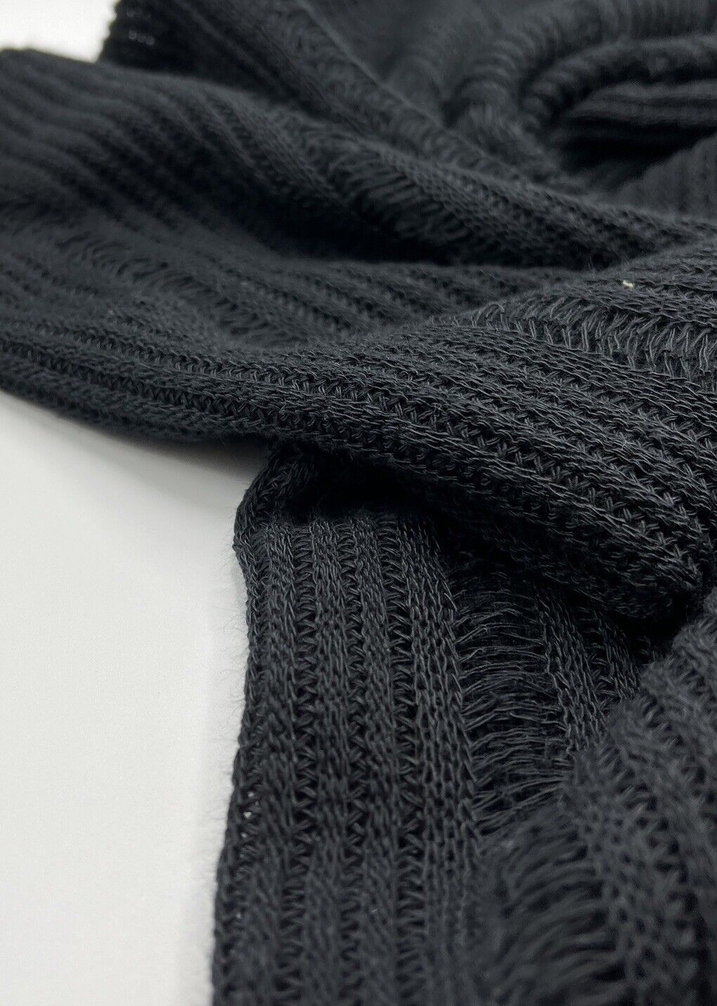 Black Stripe Knitted Stretch Fabric