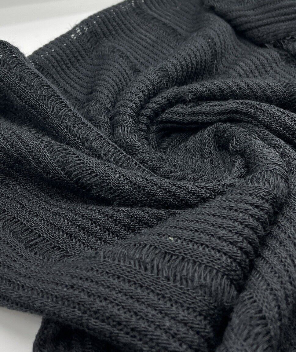 Black Stripe Knitted Stretch Fabric