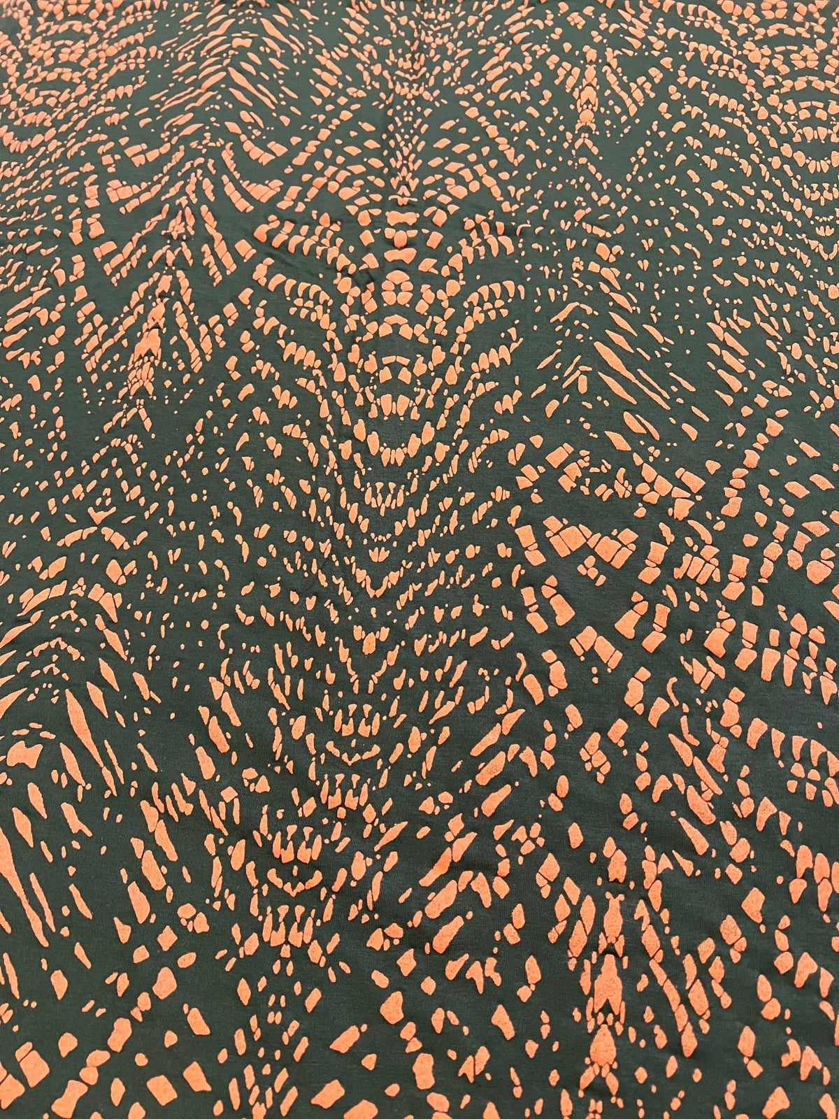 Black Terracotta Spot Mix Viscose Elastane 4 Way Stretch Fabric