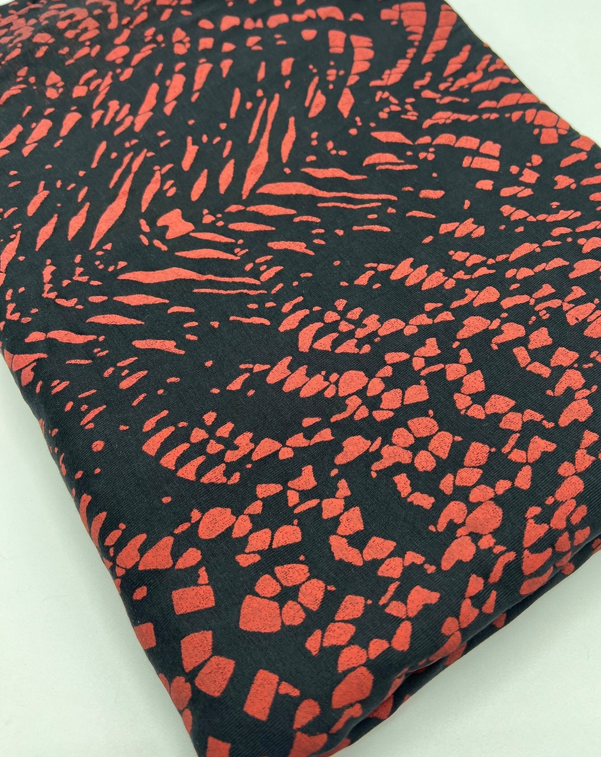 Black Terracotta Spot Mix Viscose Elastane 4 Way Stretch Fabric