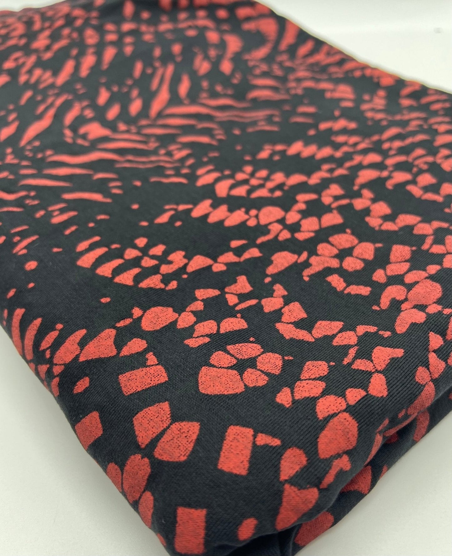 Black Terracotta Spot Mix Viscose Elastane 4 Way Stretch Fabric