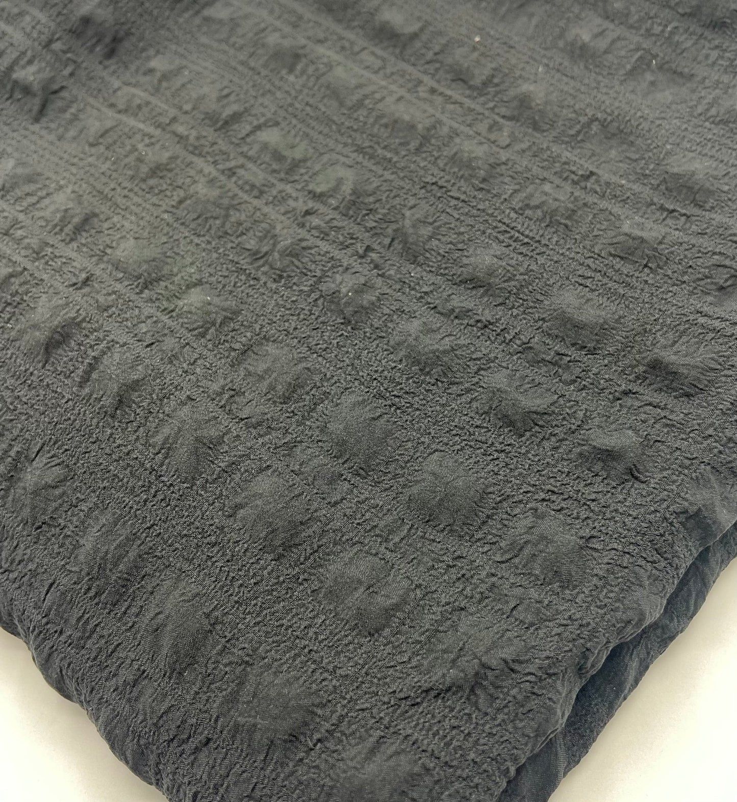 Black Textured Bubble Non Stretch Fabric