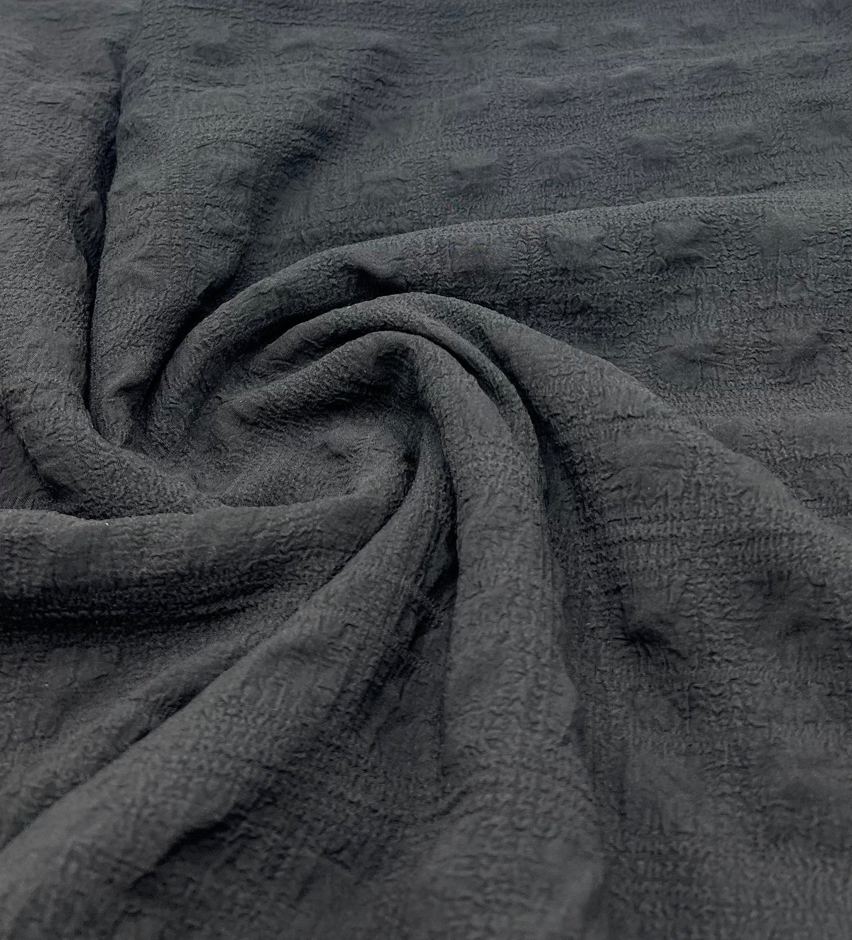 Black Textured Bubble Non Stretch Fabric