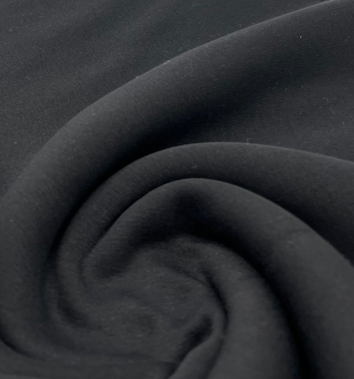 Black Thick Cotton Mix Sweatshirt Fabric 250 GSM 2 Way Stretch