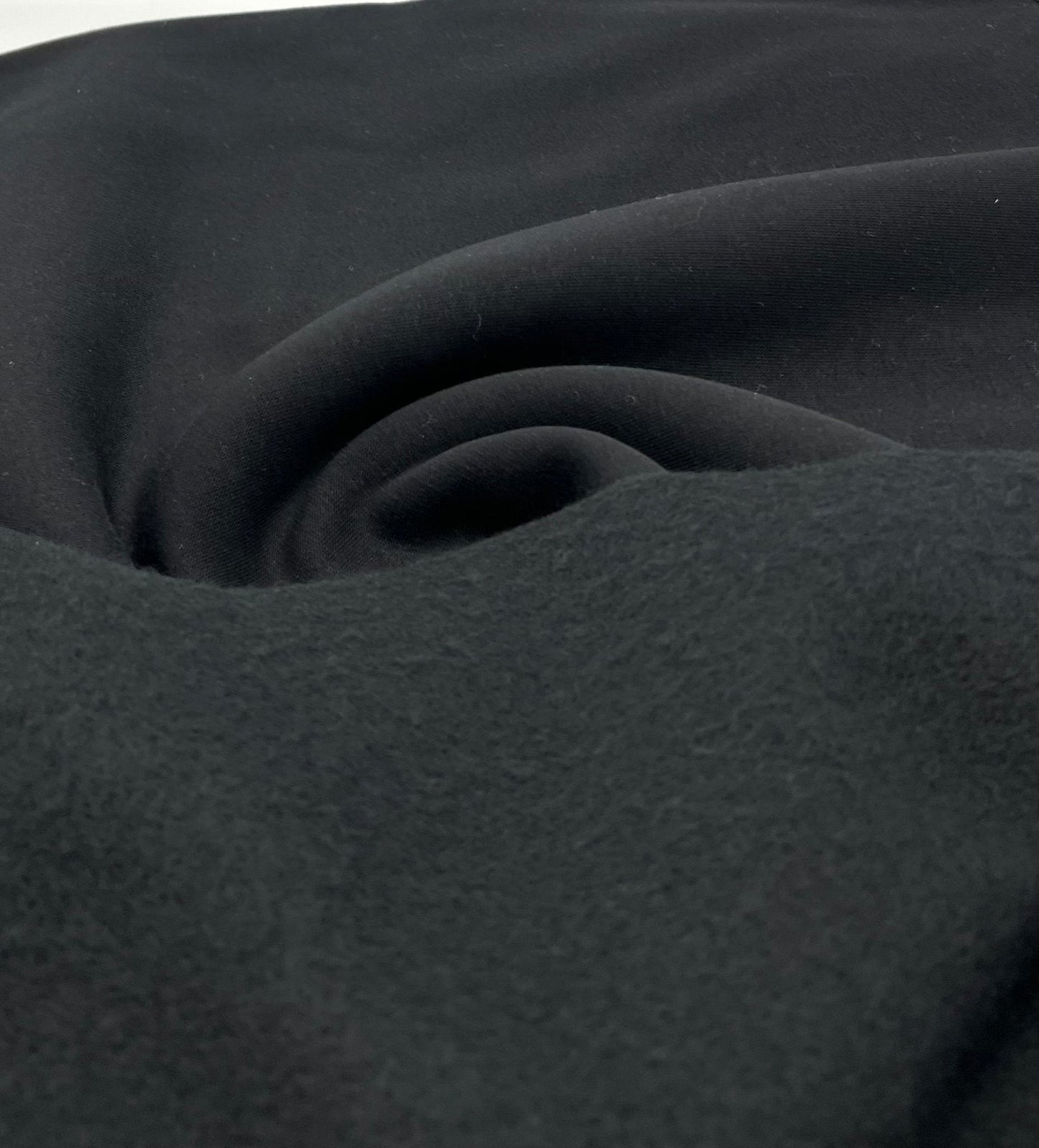 Black Thick Cotton Mix Sweatshirt Fabric 250 GSM 2 Way Stretch