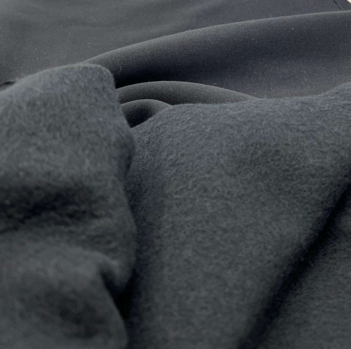 Black Thick Cotton Mix Sweatshirt Fabric 250 GSM 2 Way Stretch