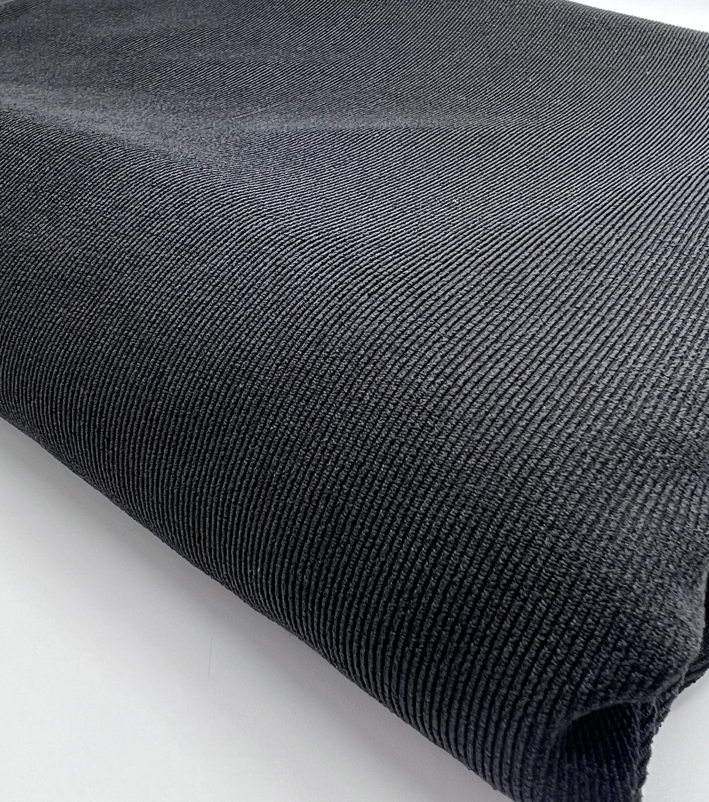 Black Fine Rib Stretch Fabric