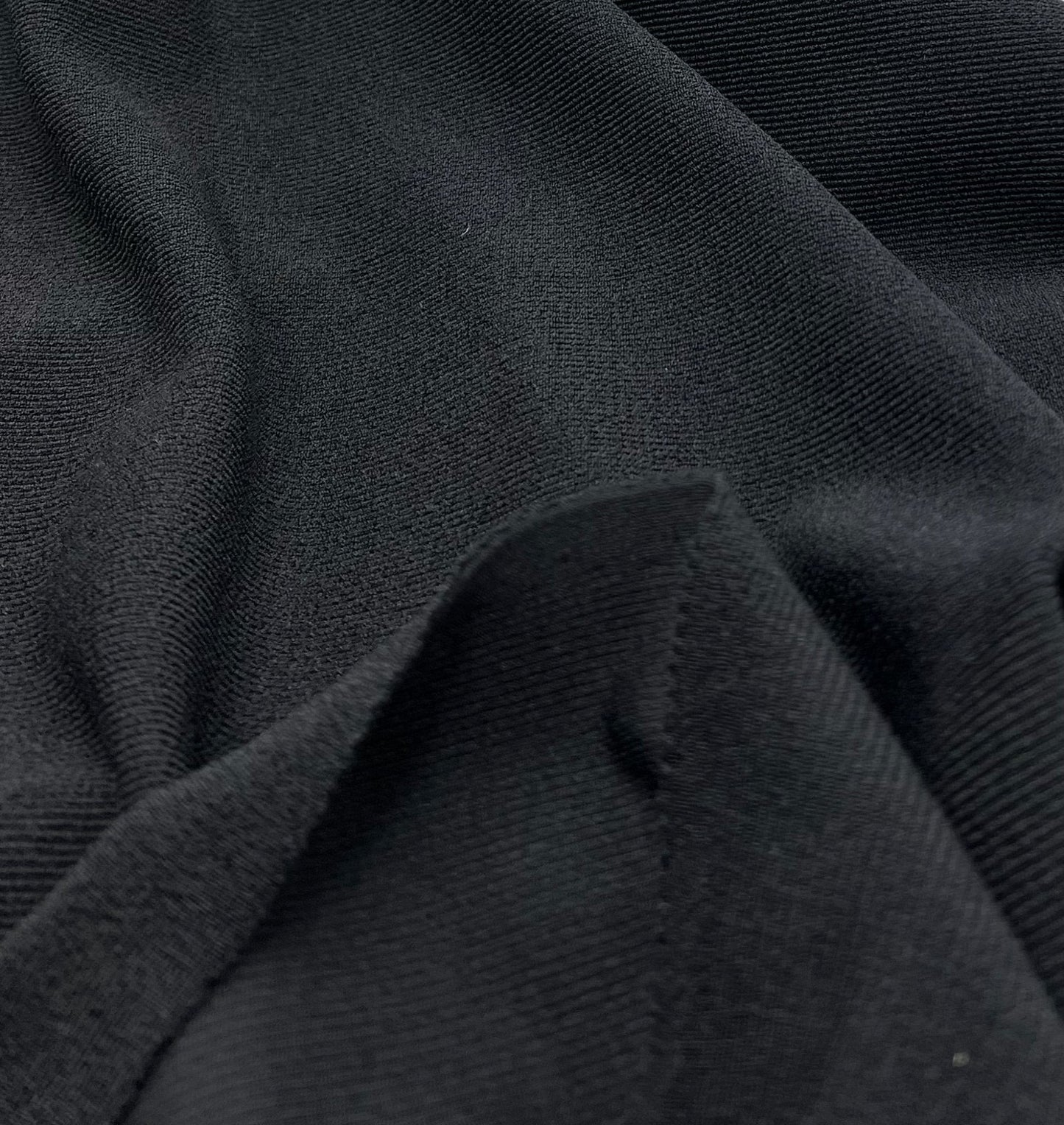 Black Fine Rib Stretch Fabric