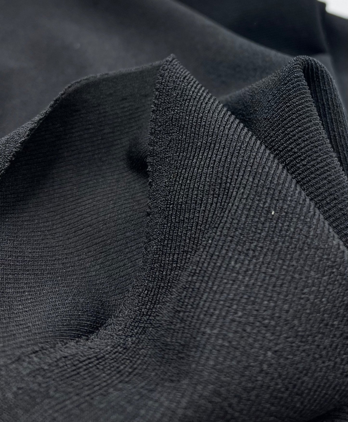 Black Fine Rib Stretch Fabric