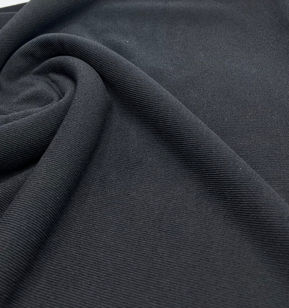 Black Fine Rib Stretch Fabric