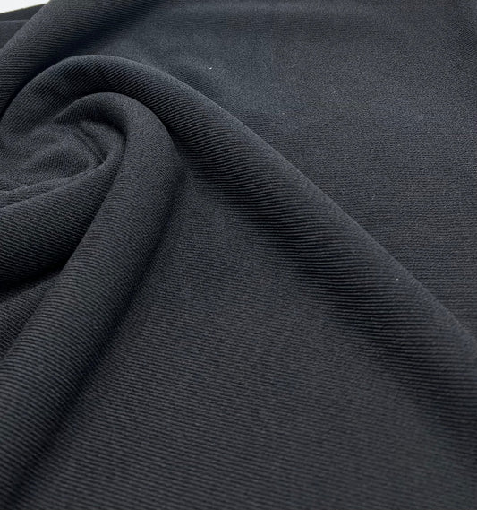 Black Fine Rib Stretch Fabric