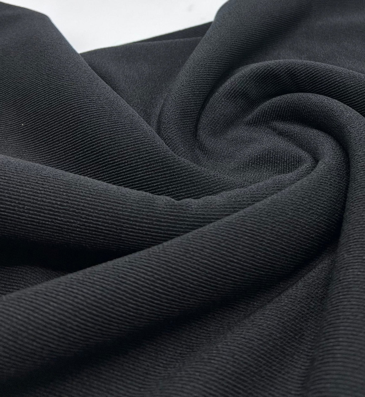 Black Fine Rib Stretch Fabric