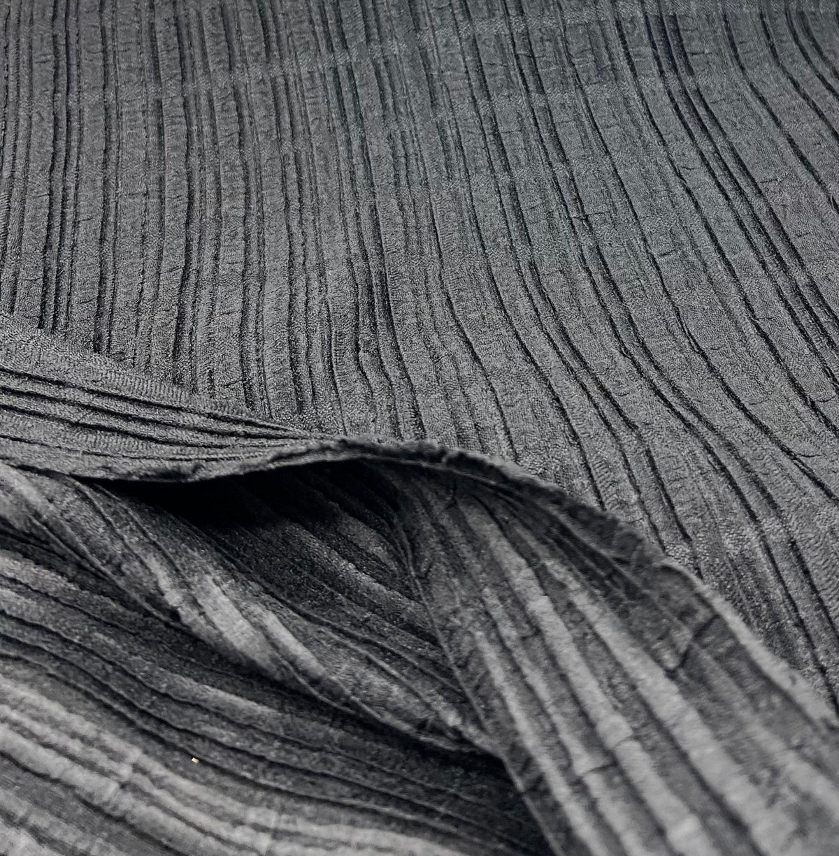 Black Thick Textured 4 Way Stretch Fabric