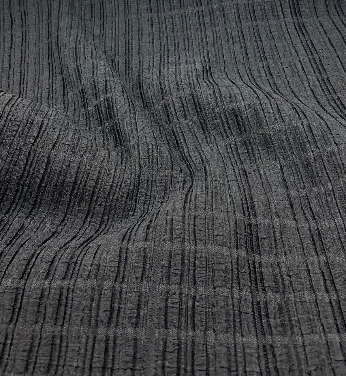 Black Thick Textured 4 Way Stretch Fabric